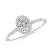 Angara Oval Diamond Halo Ring With Accents In White Gold/colorless