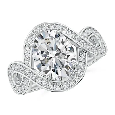 Angara Oval Diamond Infinity Engagement Ring With Accents In Metallic