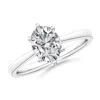 Angara Oval Diamond Reverse Tapered Shank Cathedral Engagement Ring In White Gold/h