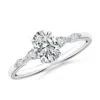 Angara Oval Diamond Side Stone Engagement Ring In White Gold/h