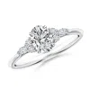 Angara Oval Diamond Side Stone Engagement Ring With Diamonds In White Gold/h
