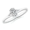 Angara Oval Diamond Solitaire Split Shank Engagement Ring
