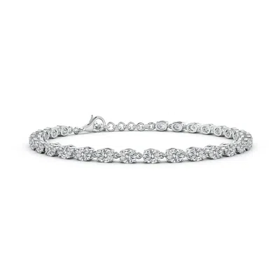 Angara Oval Diamond Tennis Link Bracelet In Metallic