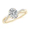 Angara Oval Diamond Twisted Shank Engagement Ring In Yellow Gold/h