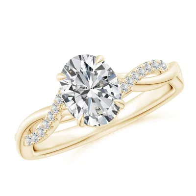 Angara Oval Diamond Twisted Shank Engagement Ring In Gold