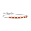 Angara Oval Fire Opal Bolo Bracelet With Pave-set Diamonds In White Gold/orangish Red