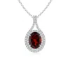 Angara Oval Garnet Double Halo Loop Pendant In White Gold/medium Red
