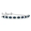Angara Oval Lab-grown Alexandrite Bolo Bracelet With Diamond Halo In White Gold/bluish Green Changing To Brownish Or Pinkish Purple