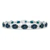 Angara Oval Lab-grown Alexandrite Stackable Bracelet With Illusion Diamonds In White Gold/bluish Green Changing To Brownish Or Pinkish Purple