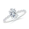 Angara Oval Lab-grown Diamond Engagement Ring With Marquise Accents In White Gold/f-g