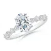Angara Oval Lab-grown Diamond Engagement Ring With Marquise Motifs In White Gold/f-g