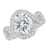 Angara Oval Lab-grown Diamond Infinity Engagement Ring With Accents In White Gold/f-g