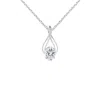Angara Oval Lab-grown Diamond Infinity Twist Pendant With Accents In White Gold/f-g