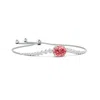 Angara Oval Lab-grown Fancy Intense Pink Diamond Bolo Bracelet With Bezel Accents In White Gold/fancy Intense