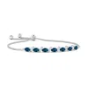Angara Oval Lab-grown Alexandrite Bolo Bracelet With Pave-set Diamonds In White Gold/greenish Blue