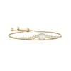 Angara Oval Moonstone Bolo Bracelet With Bezel Diamonds In Yellow Gold/off White