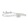 Angara Oval Opal And Diamond Chain Link Bolo Bracelet In White Gold/milky With Medium Play Of Colour