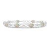 Angara Oval Opal And Diamond Infinity Link Bracelet In White Gold/milky With High Play Of Colour