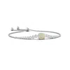Angara Oval Opal Bolo Bracelet With Bezel Diamonds In White Gold/milky With Medium Play Of Colour