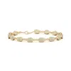 Angara Oval Opal Infinity Link Bracelet With Milgrain In Yellow Gold/milky With Medium Play Of Colour