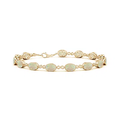 Angara Oval Opal Infinity Link Bracelet With Milgrain In Gold