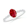 Angara Oval Ruby Engagement Ring With Marquise Diamonds In White Gold/medium Red