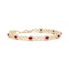 Angara Oval Ruby Infinity Link Bracelet With Diamonds In Yellow Gold/medium Red