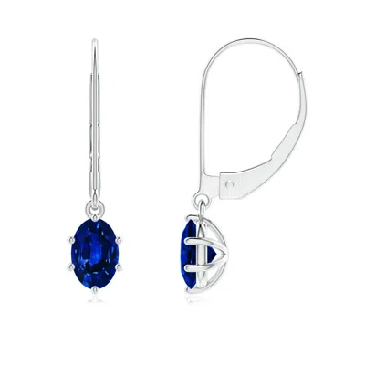 Angara Oval Sapphire Leverback Drop Earrings In Metallic