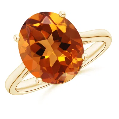 Angara Oval Solitaire Citrine Cocktail Ring In Gold
