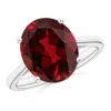 Angara Oval Solitaire Garnet Cocktail Ring In White Gold/rich Red