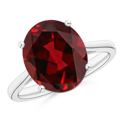 Angara Oval Solitaire Garnet Cocktail Ring In Red