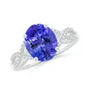 Angara Oval Tanzanite Infinity Shank Engagement Ring With Diamonds In White Gold/rich Violet Blue
