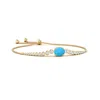 Angara Oval Turquoise Bolo Bracelet With Bezel Diamonds In Yellow Gold/sky Blue