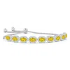 Angara Oval Yellow Sapphire Bolo Bracelet With Diamond Halo In White Gold/deep Yellow