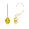 Angara Oval Yellow Sapphire Leverback Drop Earrings In Yellow Gold/deep Yellow