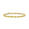 Angara Oval Yellow Sapphire Tennis Bracelet With Diamonds In Yellow Gold/deep Yellow