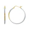 Angara Oxidized Sterling Silver And 18k Yellow Gold Front-back Hoop Earrings