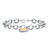 Angara Oxidized Sterling Silver And 18k Yellow Gold Heart Charm Chain Bracelet
