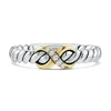 Angara Oxidized Sterling Silver And 18k Yellow Gold Lab-grown Diamond Infinity Ring