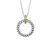 Angara Oxidized Sterling Silver And 18k Yellow Gold Open Circle Ring Pendant