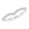 Angara Pave Half Eternity Diamond Pointed Wedding Band For Her