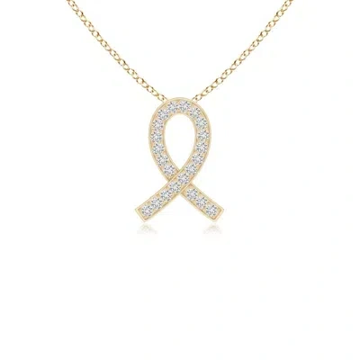 Angara Pave-set Diamond Awareness Ribbon Pendant In Gold