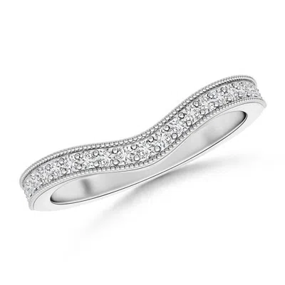 Angara Pave-set Diamond Contour Wedding Ring For Women In Metallic