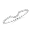 Angara Pave-set Diamond Contoured Comfort Fit Wedding Ring In White Gold/g