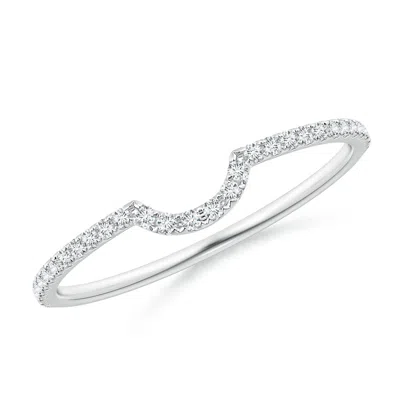 Angara Pave-set Diamond Contoured Comfort Fit Wedding Ring In White