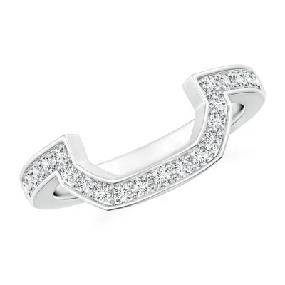 Angara Pave-set Diamond Contoured Women's Wedding Ring In Metallic