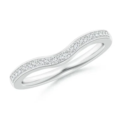 Angara Pave-set Diamond Curved Wedding Ring In Metallic