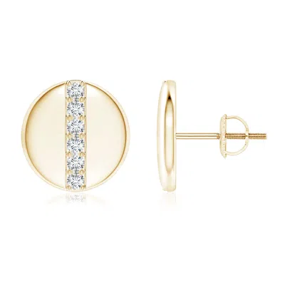 Angara Pave-set Diamond Disc Stud Earrings In Gold