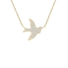 Angara Pave-set Diamond Dove Pendant In Yellow Gold/colorless