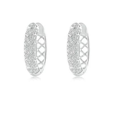 Angara Pave-set Diamond Geometric Huggie Hoop Earrings In Metallic